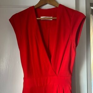 Diane Von Furstenburg red crepe jumpsuit - worn once!